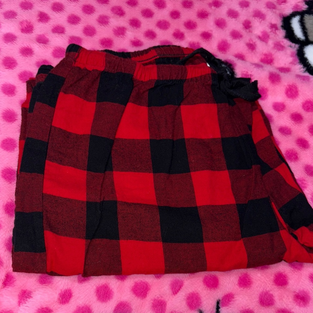 Red and Black Plaid Pajama Pants